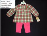 Carters - conjunto blusa xadrez/calça - código 6328