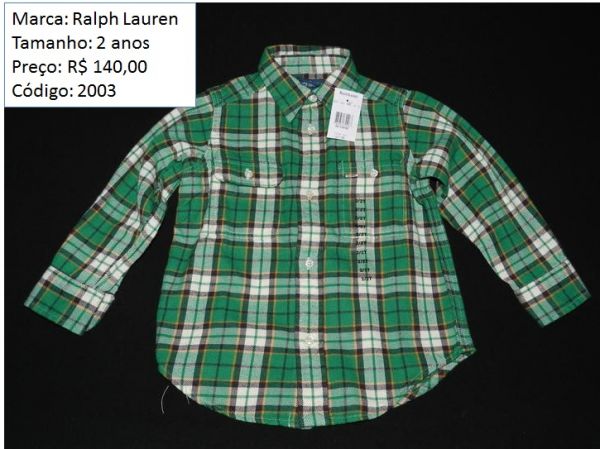 Ralph Lauren - camisa xadrez inverno - código 2003