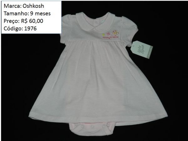 Oshkosh - vestido de manga curta listrado - código 1976